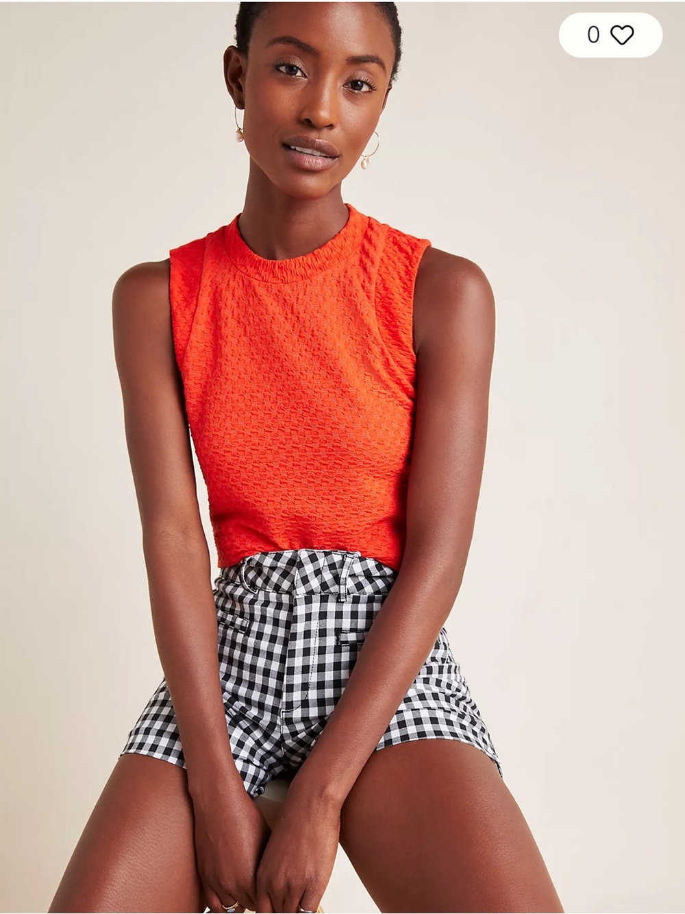 Anthropologie Maeve Bright Red Barbara Jacquard Knit Textured Crewneck Tank - Picture 3 of 11